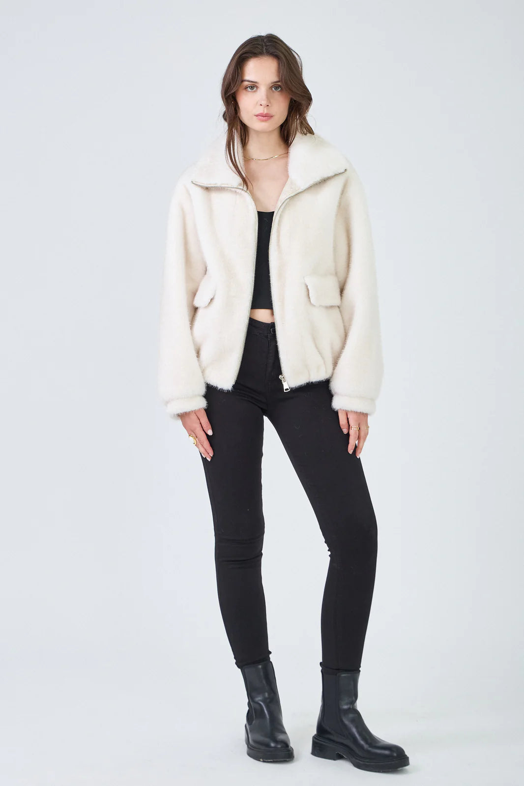 Alba Oversized Faux Fur Jacket - Brown Loft