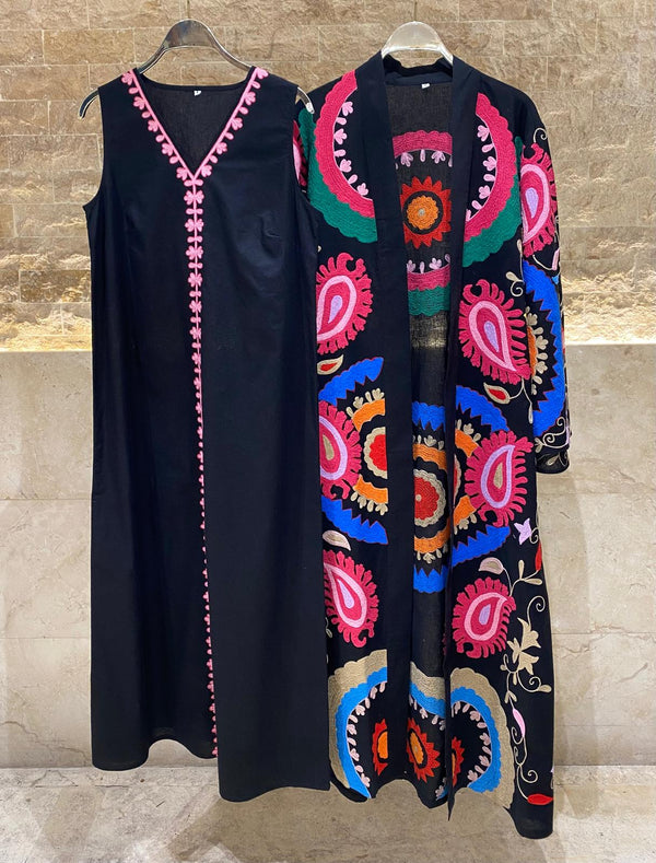Embroidered Dress and Kaftan - AWS2-814