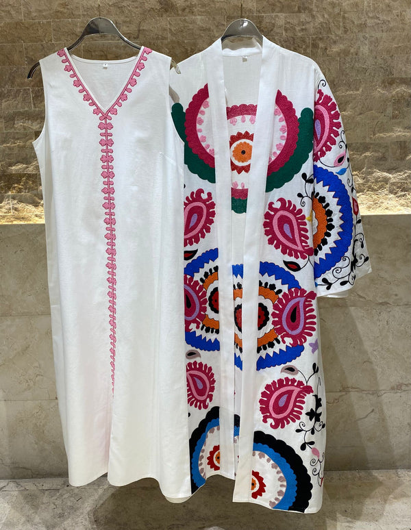 Embroidered Dress and Kaftan - AWS2-814