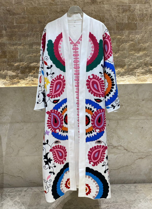 Embroidered Dress and Kaftan - AWS2-814