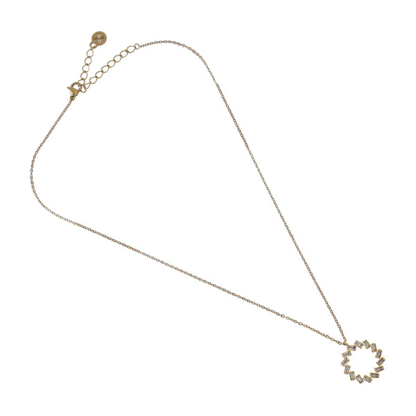 Chain Necklace with Round Circle Pendant - BCO819