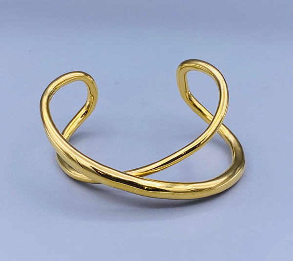 Crossover Geometric Shape Open Cuff Bracelet - BPU789