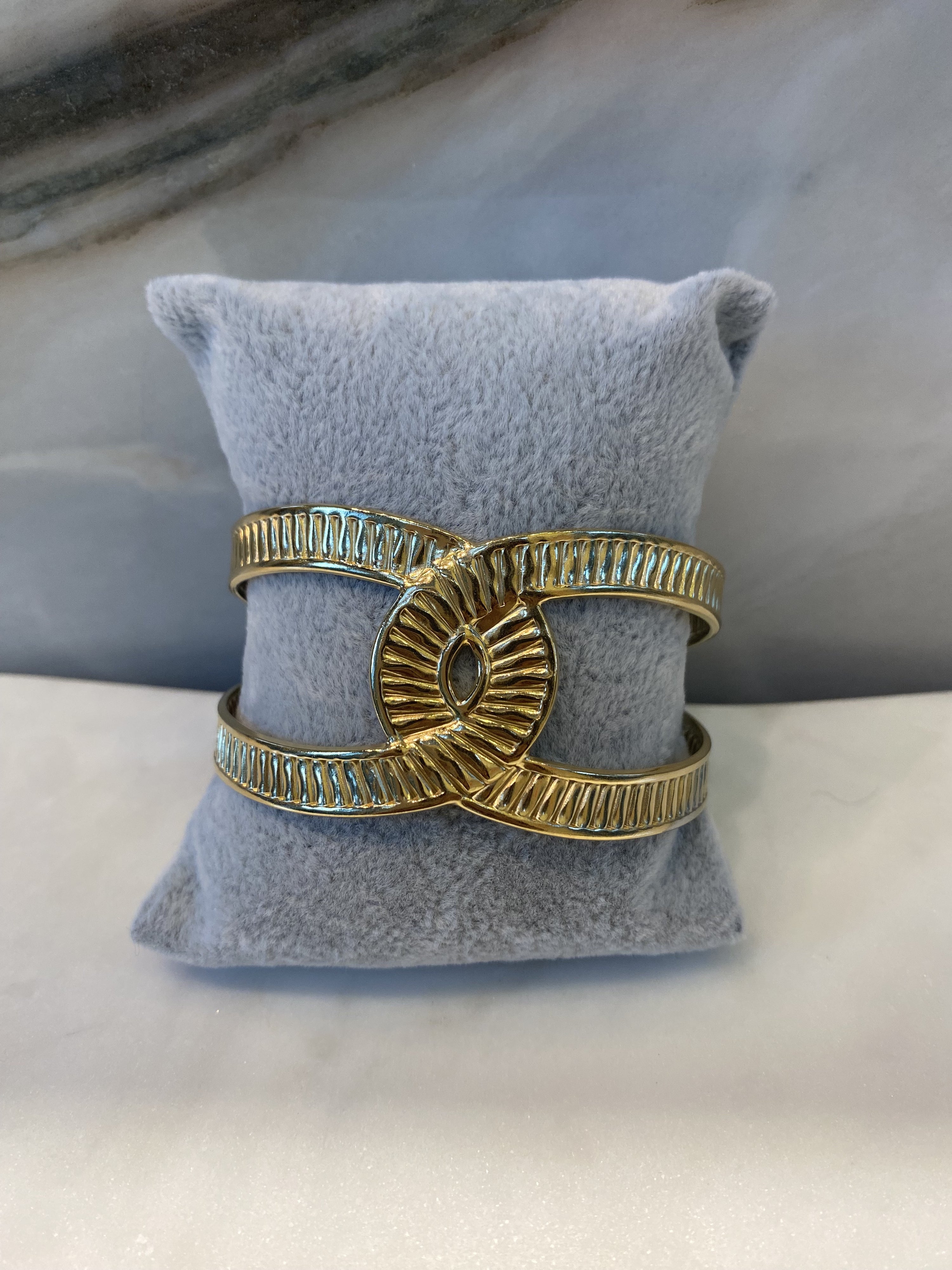 BRA2125051 Chanel Style Cuff Bracelet - Brown Loft