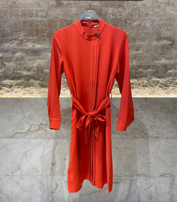 Round Neck Dress with Pleated Details - COAID2041