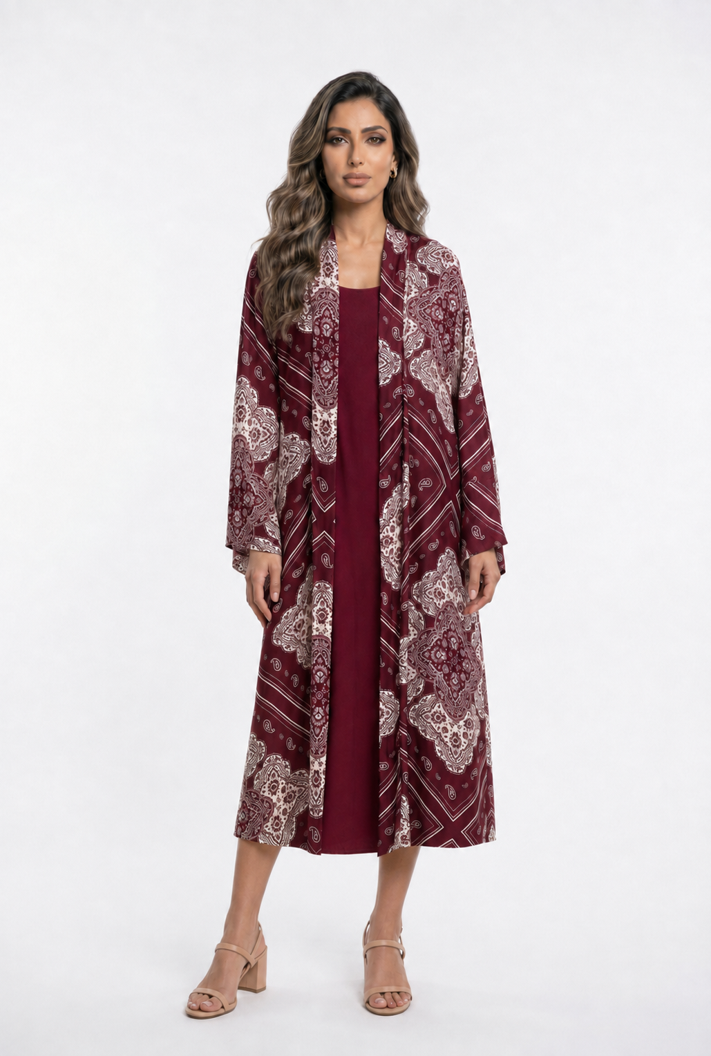 Bandana Satin Kimono Cardigan KD9760VS-8