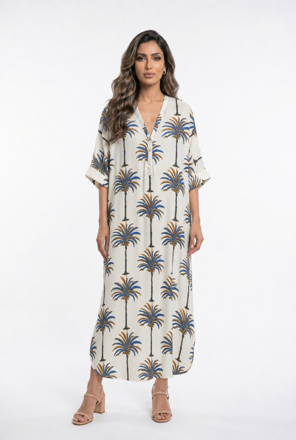 67983-0306 Palm Tree Print Tunic Dress