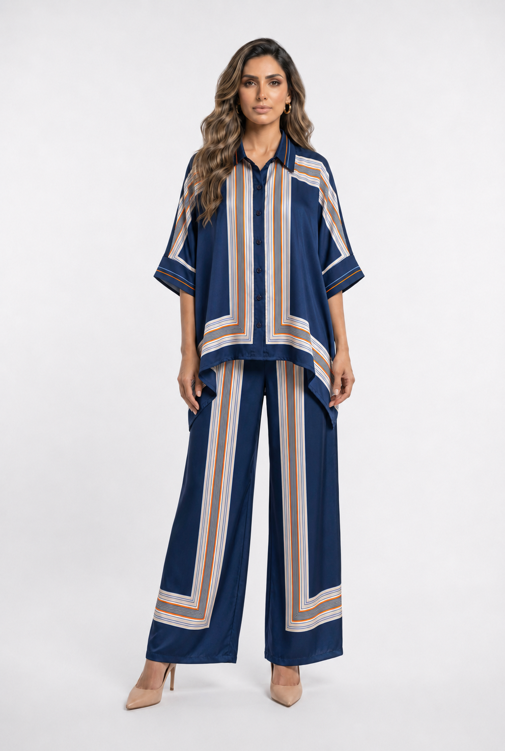 KD8871/9099-71 Ticking Stripe Shirt and Pants Set