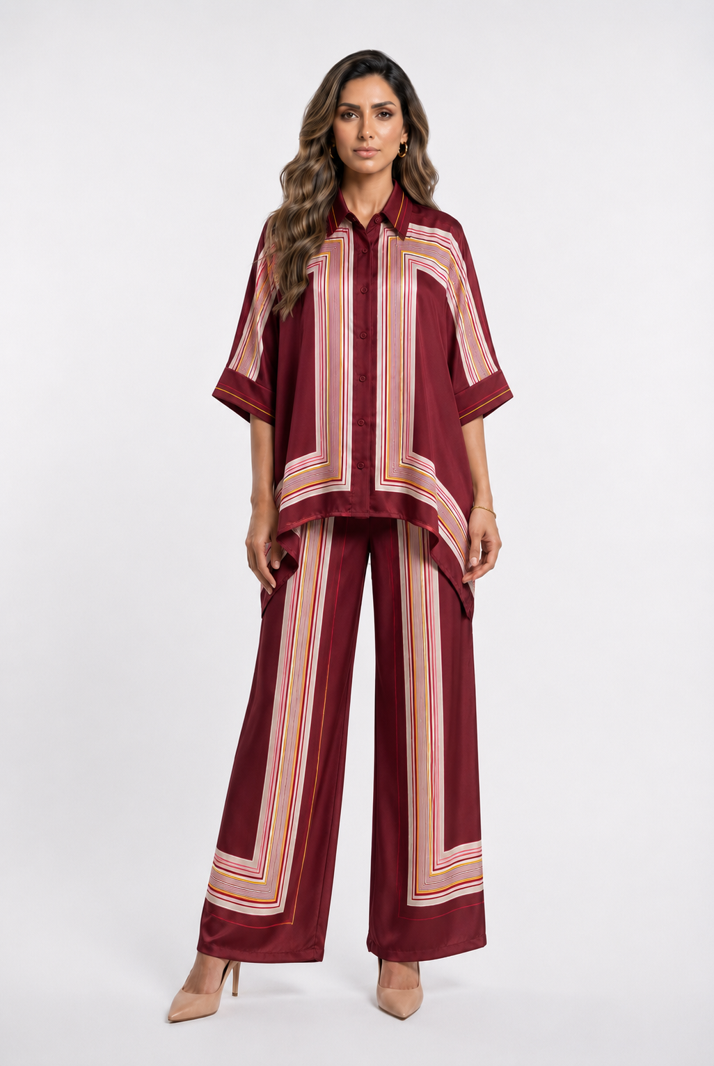 KD8871/9099-71 Ticking Stripe Shirt and Pants Set