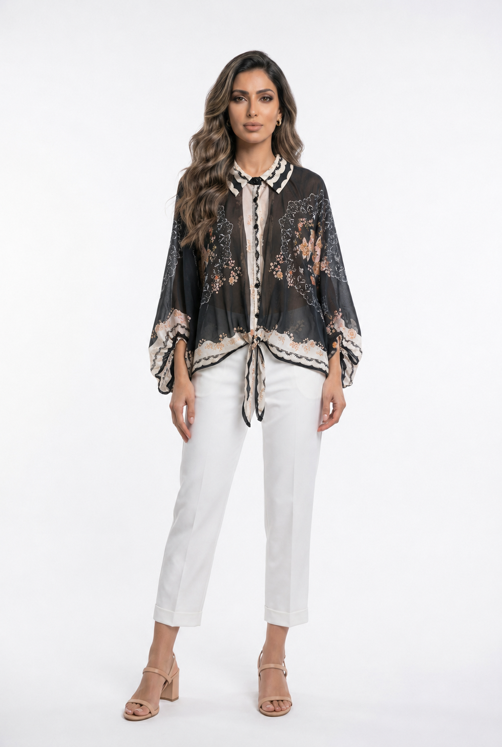 Oversized Midnight Garden Print Shirt KD88001TC