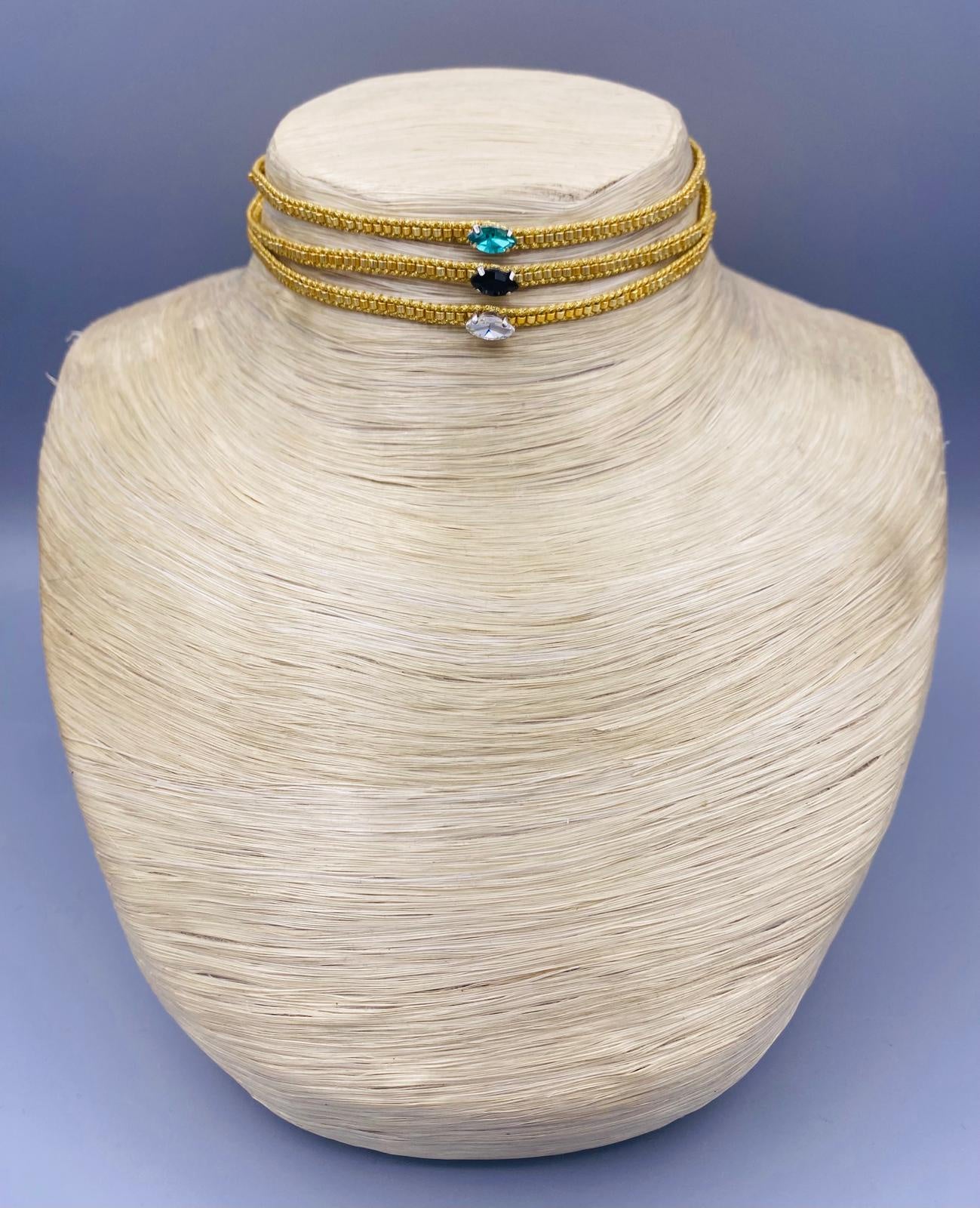 Diamond Eye N-BE Adjustable Japanese Gold Bead Choker - Brown Loft