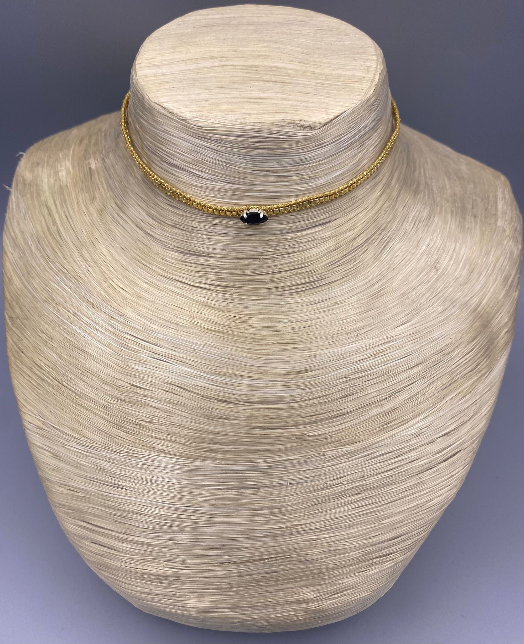 Diamond Eye N-BE Adjustable Japanese Gold Bead Choker - Brown Loft