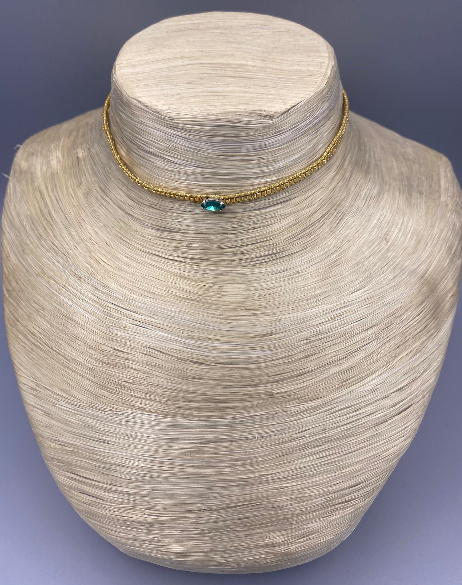Diamond Eye N-BE Adjustable Japanese Gold Bead Choker - Brown Loft