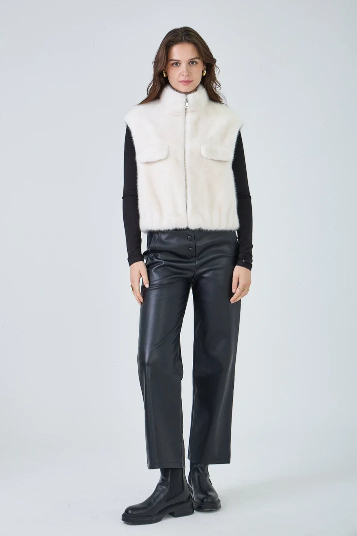 Gaby Plain Faux Fur Vest