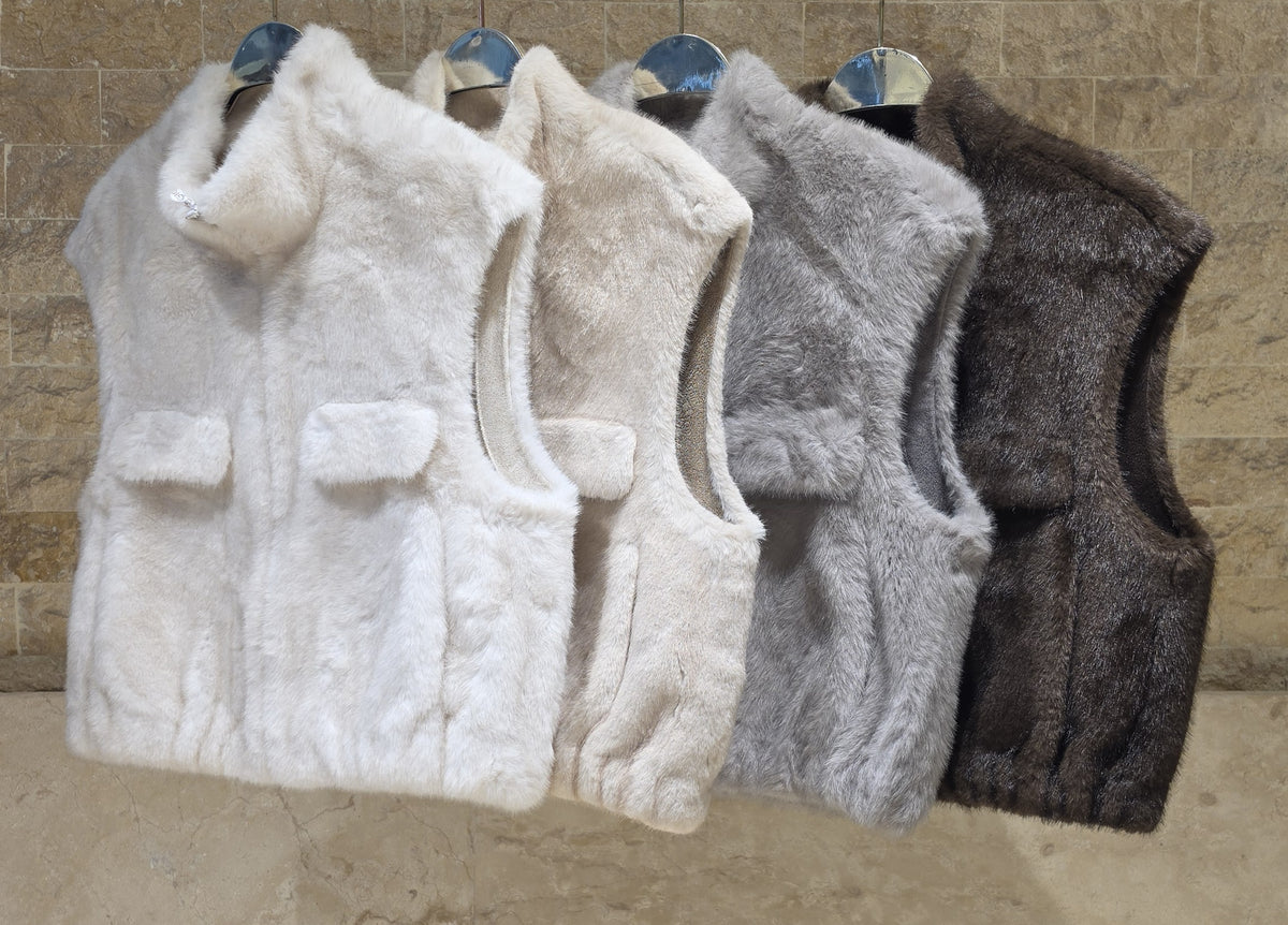 Gaby Plain Faux Fur Vest