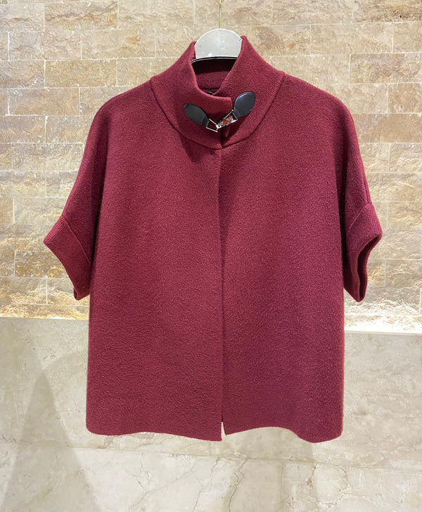 HY2394 High Collared Neck Sweater Topسترة بياقة عالية وياقة عالية