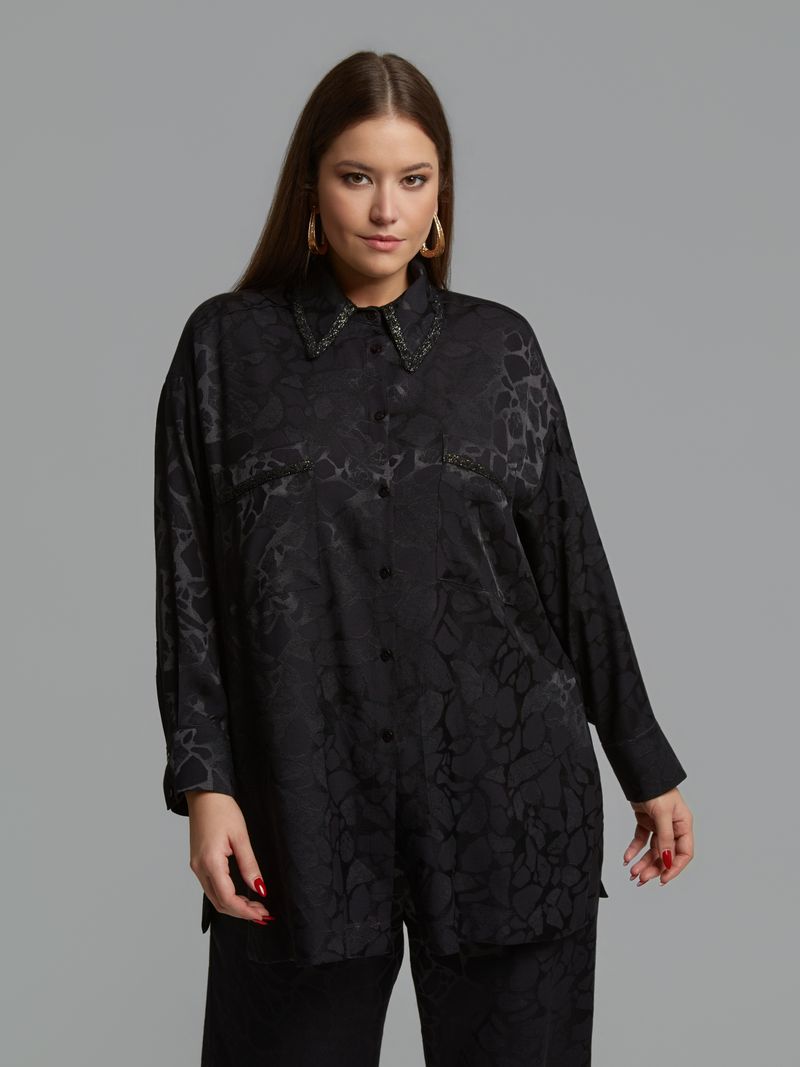 Lace Detail Shirt & Wide-Leg Pants Set 8601.3060/2080