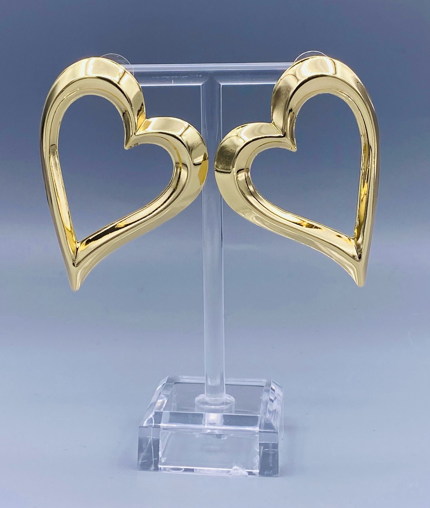 Rustic Big Heart Earrings - KP093