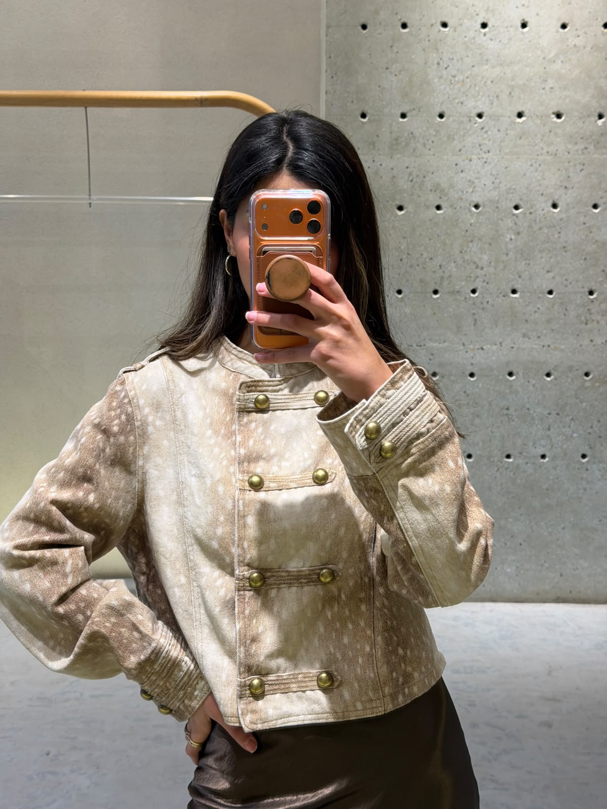 Short printed officer-style jacket JM22860