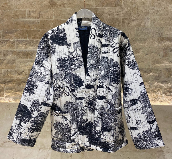 KD7280-8 Quilted Safari Printed Jacket