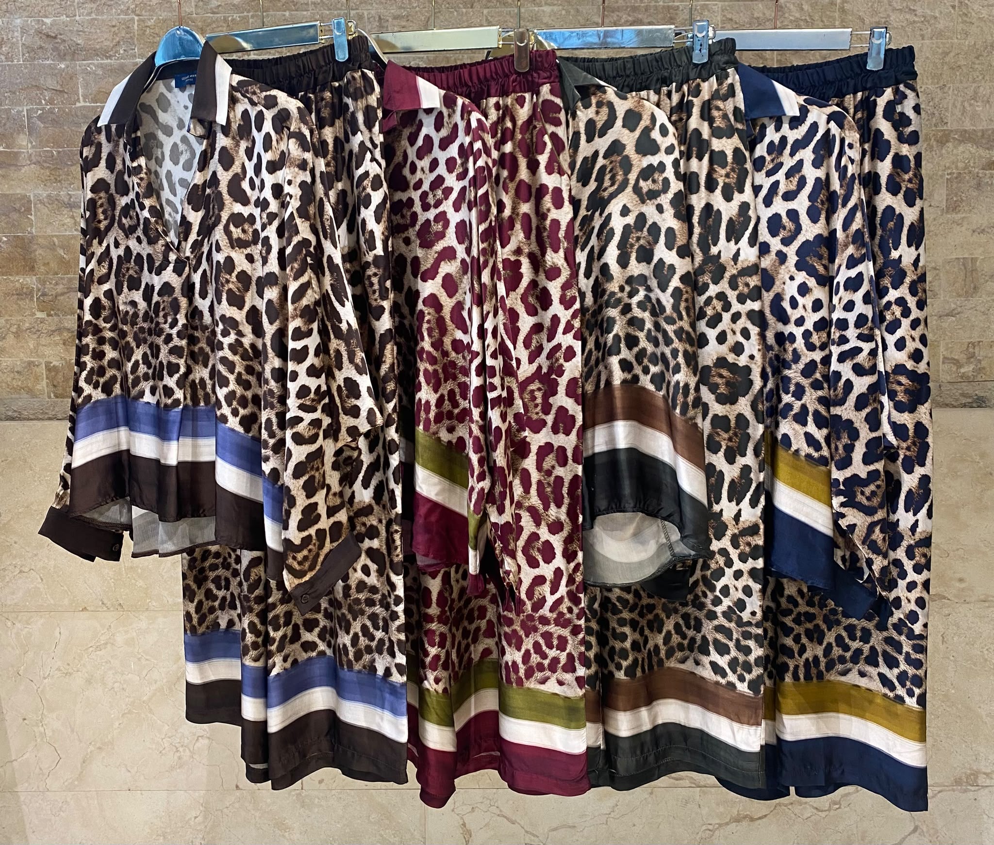 Leopard Printed Satin Top and Pants Set KD9233/7789VS-42