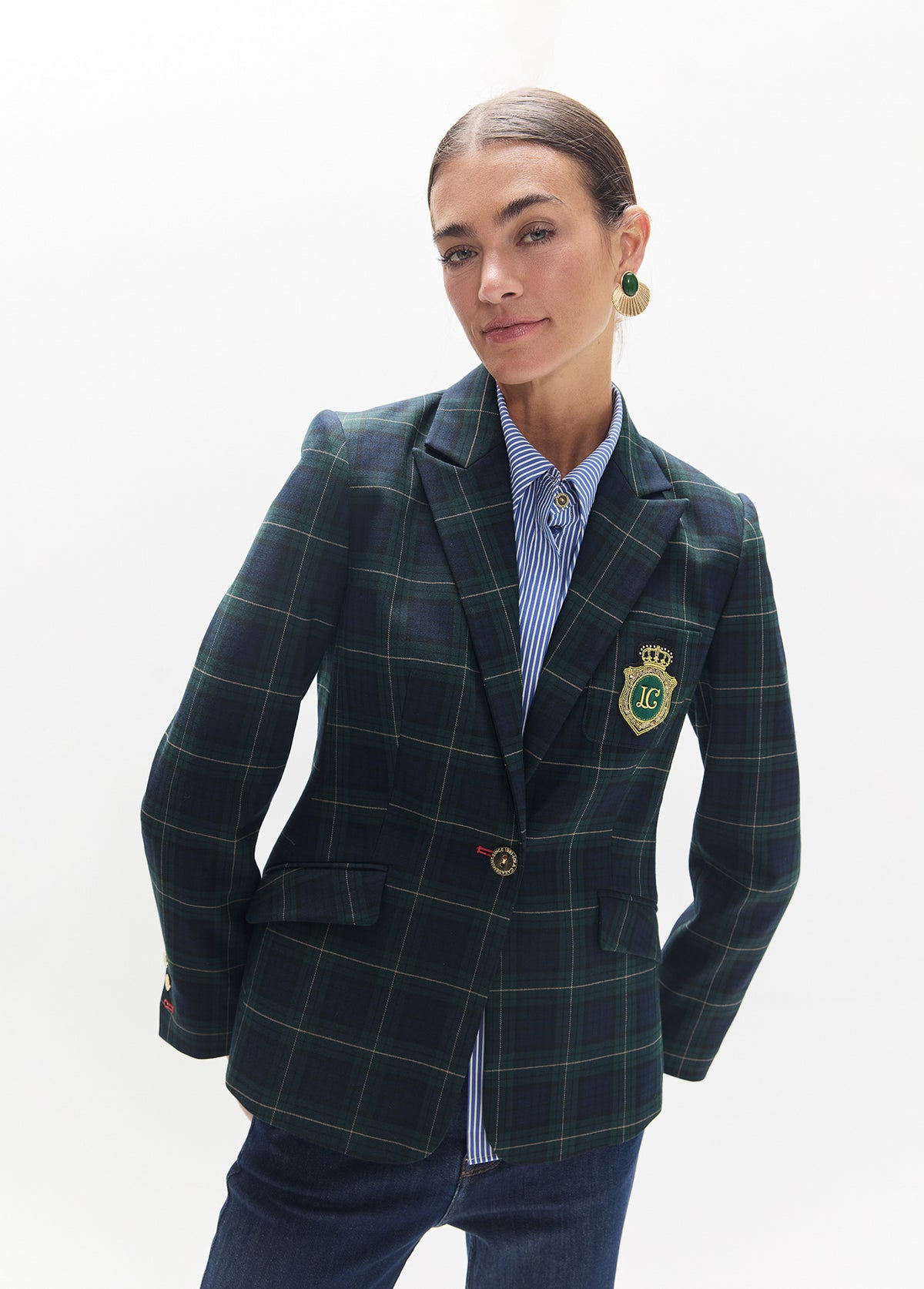LF2602017/4024 Tartan Patterned Jacket and Pant Set