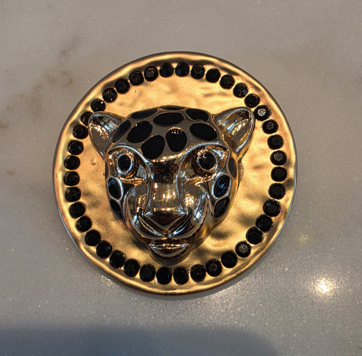 LF2603021 Leopard Head Medallion Brooch