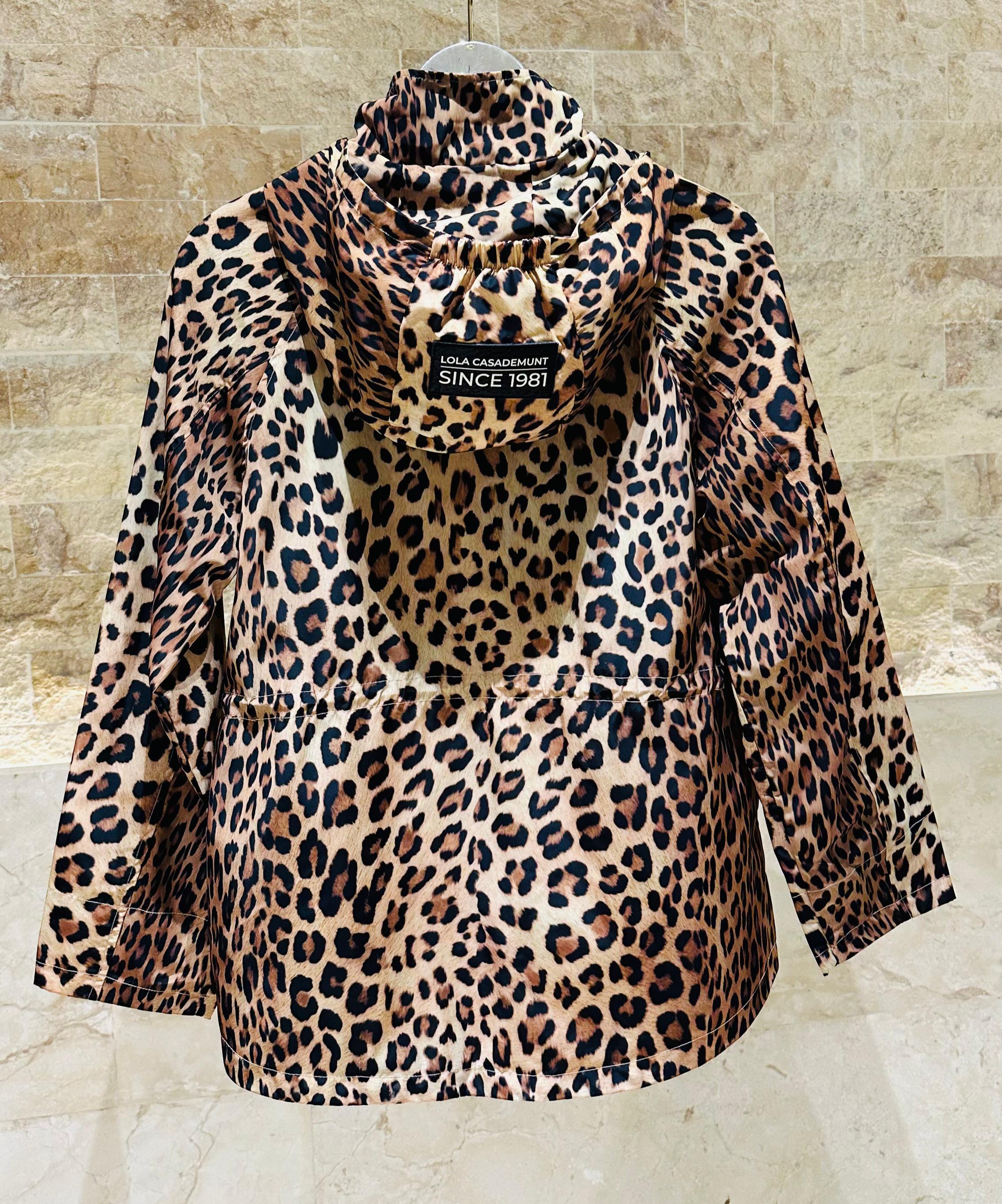 LS2602048 Animal Print Hoodie Parka Jacket - Brown Loft