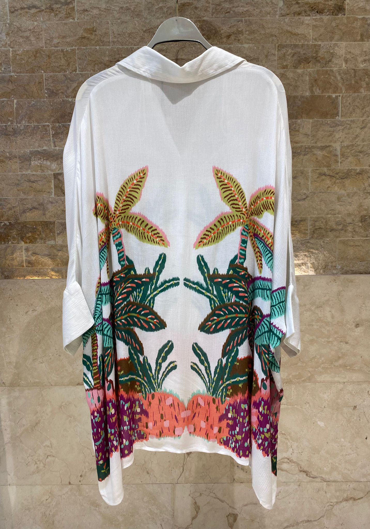 LS2615014 Oversized Shirt with Embroidery - Brown Loft