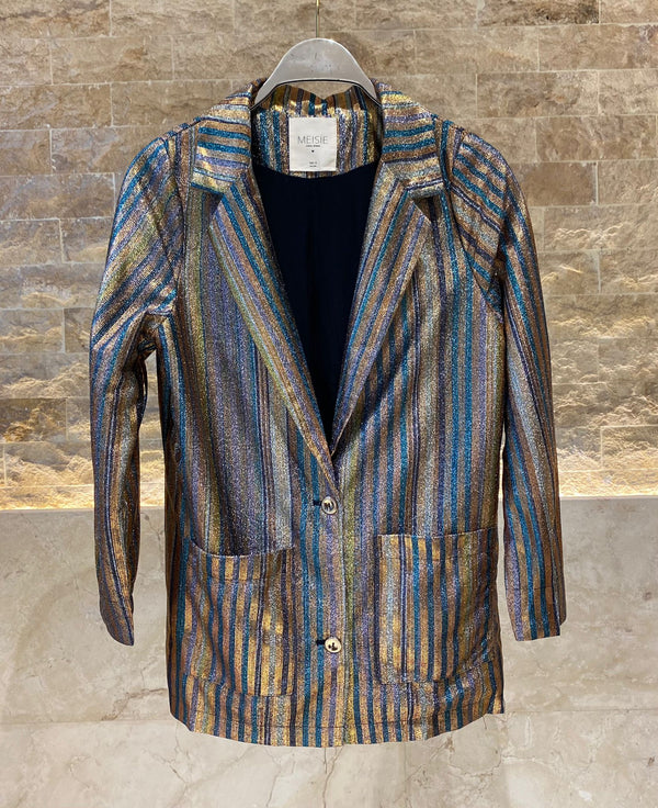 M05J29HON Frock Jacket with Lurex Stripes سترة الفستان مع خطوط لوركس