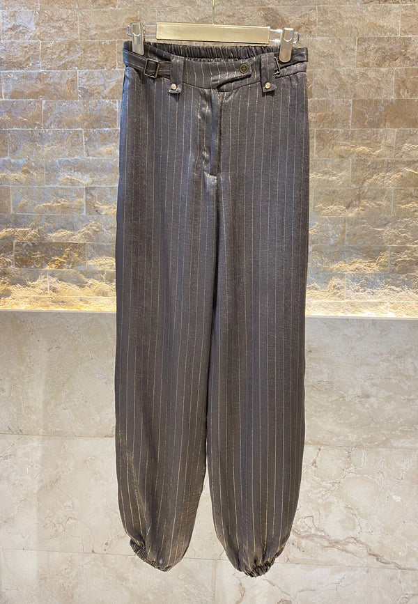 Baggy Pants with Lame Fabric - M05P107SMK