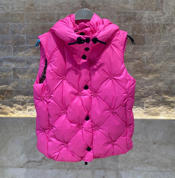 Two Way Zip Short Quilted Gilet