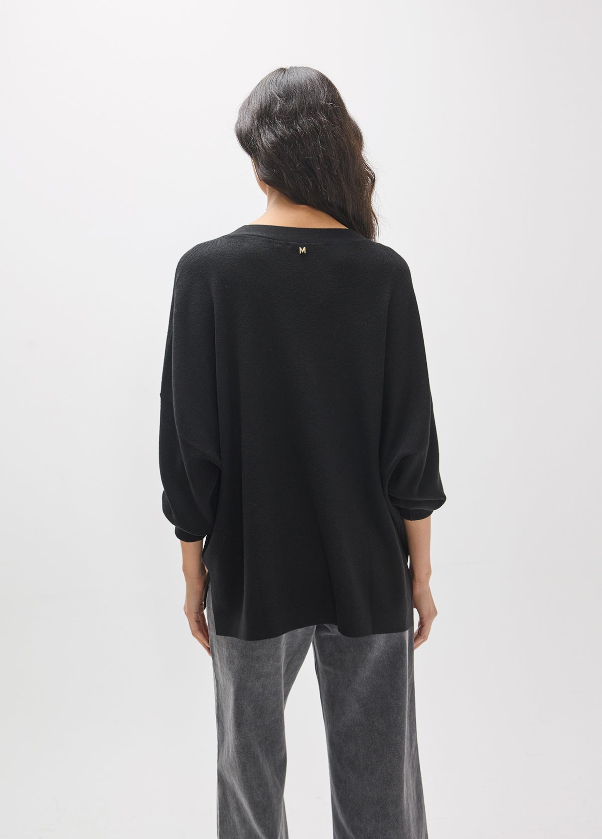 MF2611002 Multicolor Velvet Buttoned Oversized Cardigan