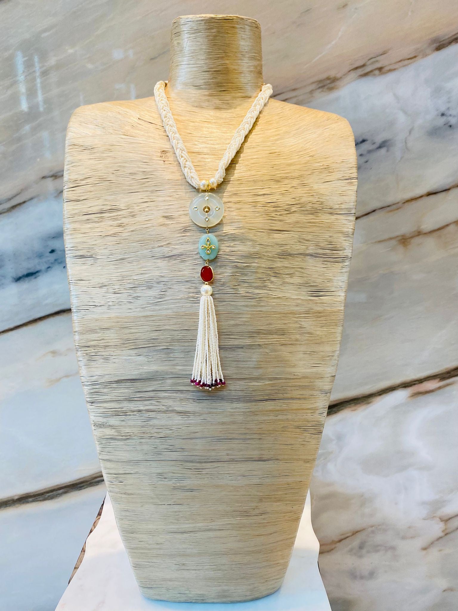 MOD 67 Multi Strand Braided Necklace قلادة مضفرة متعددة الخيوط - Brown Loft
