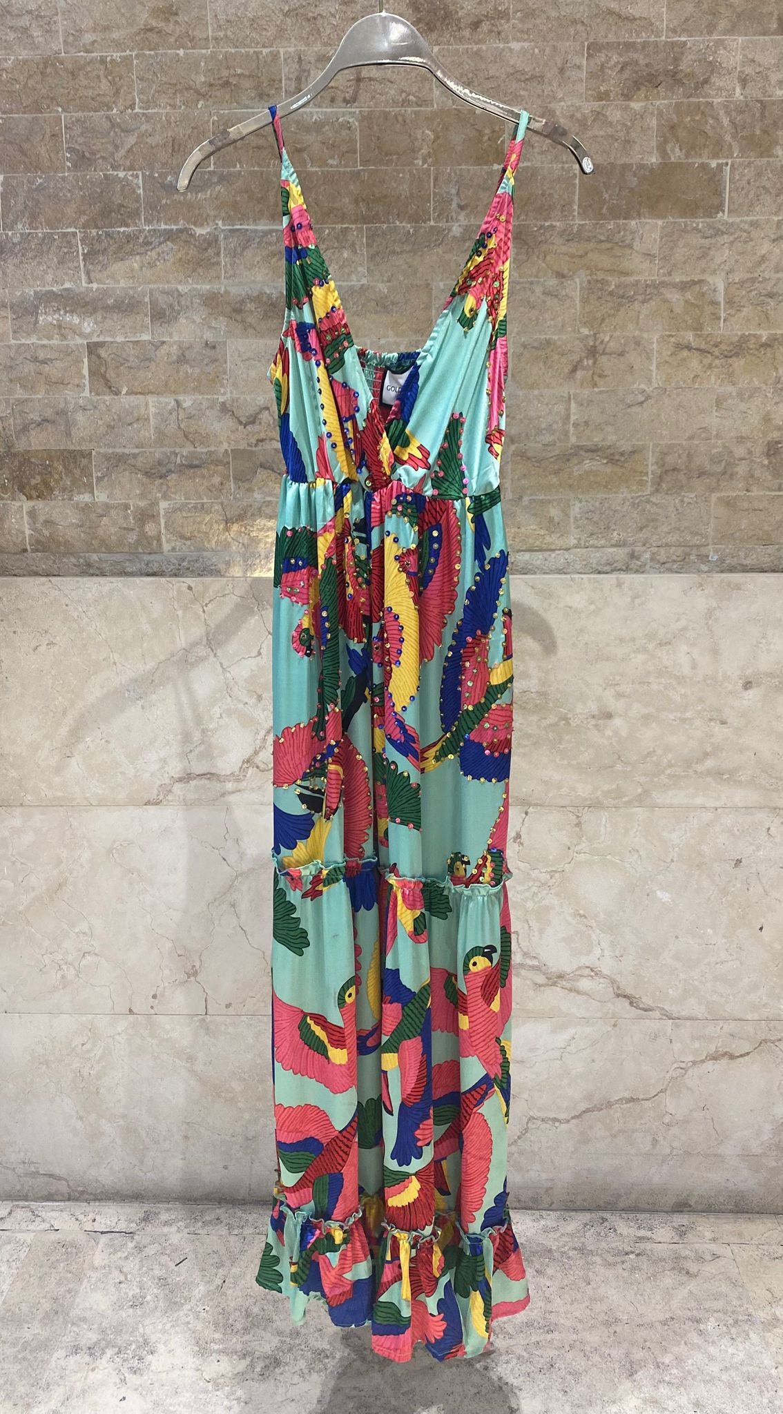Mushy Satin Maxi Tiered Dress