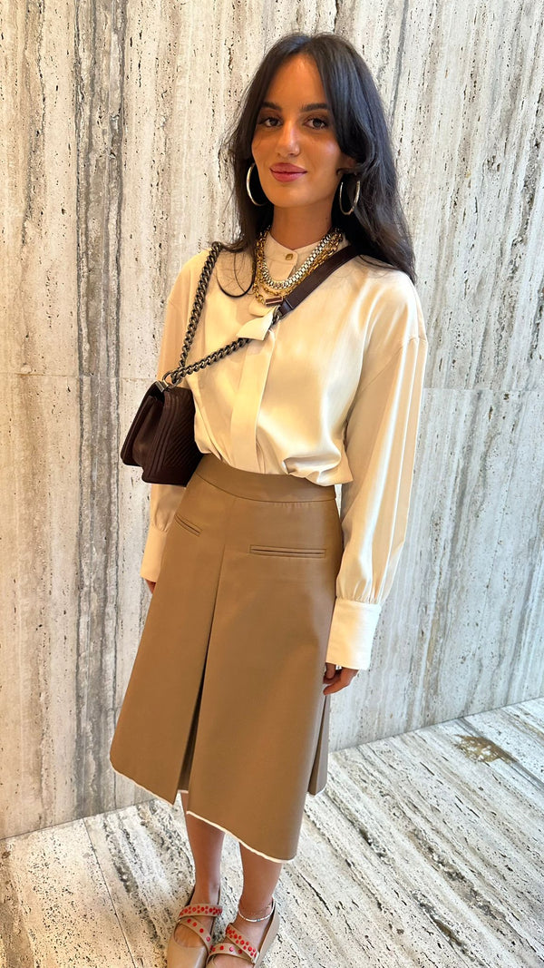 Pencil Cut Pleated Skirt - COBCS1001