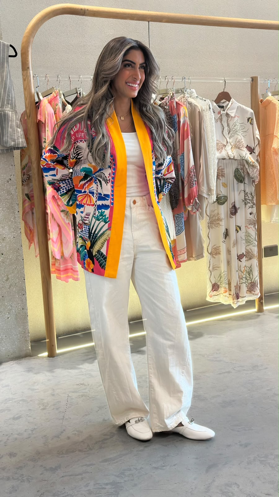 67995 Paradise Printed Belted Kimono كيمونو بحزام مطبوع عليه نقشة الجنة