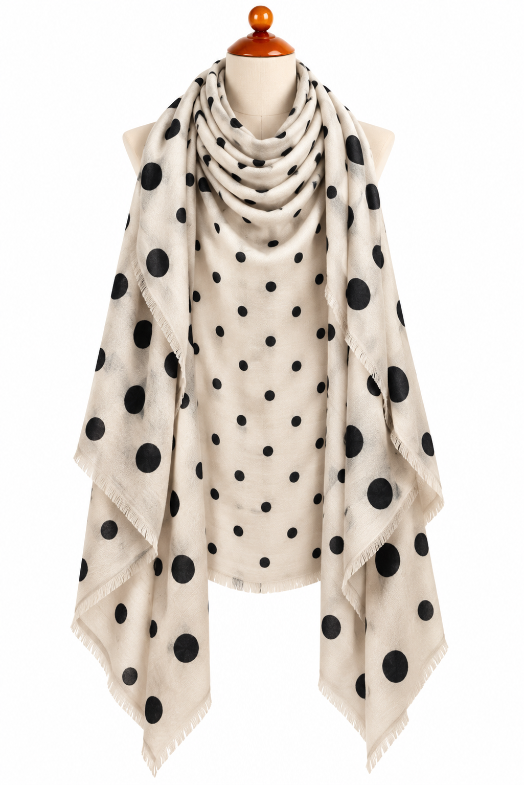 C211047 Big Small Dot Pattern Scarf