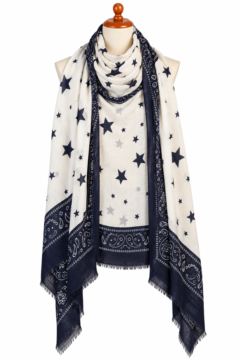 C23456 Star Bandana Paisley Scarf