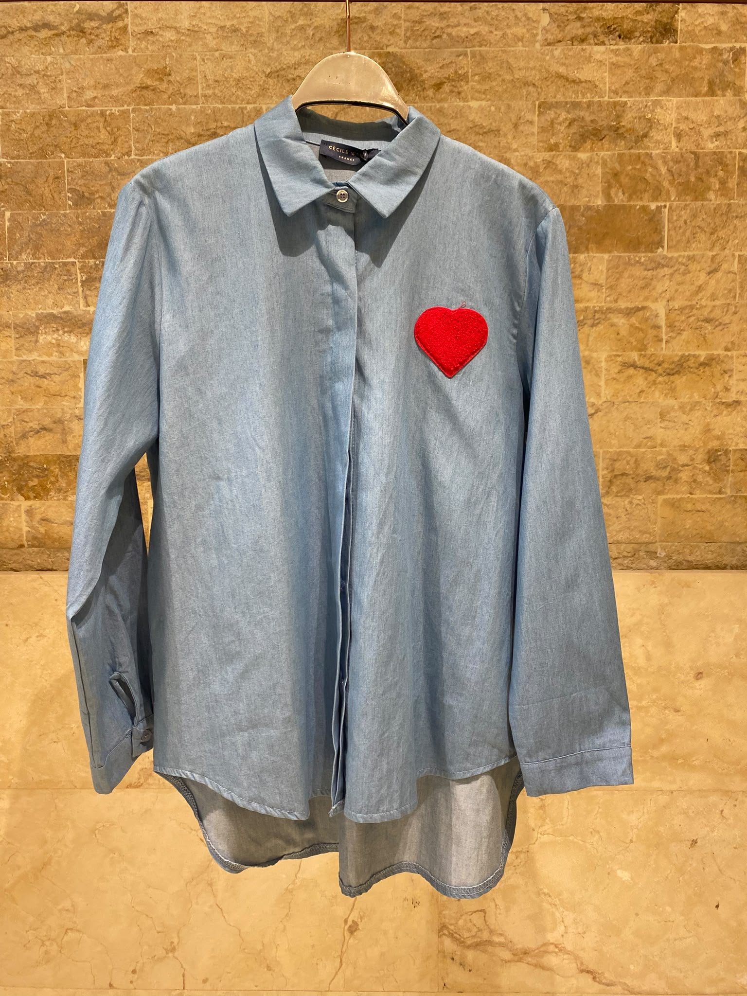 Oversized Long Back Denim Shirt DB3583