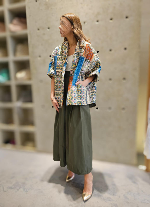 KD8018 كارديجان مبطن متعدد الألوان مطبوع