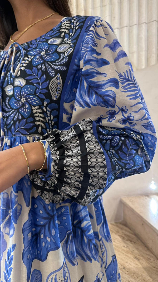 Long Printed Kaftan Dress