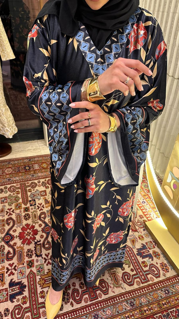 Printed Black Kaftan