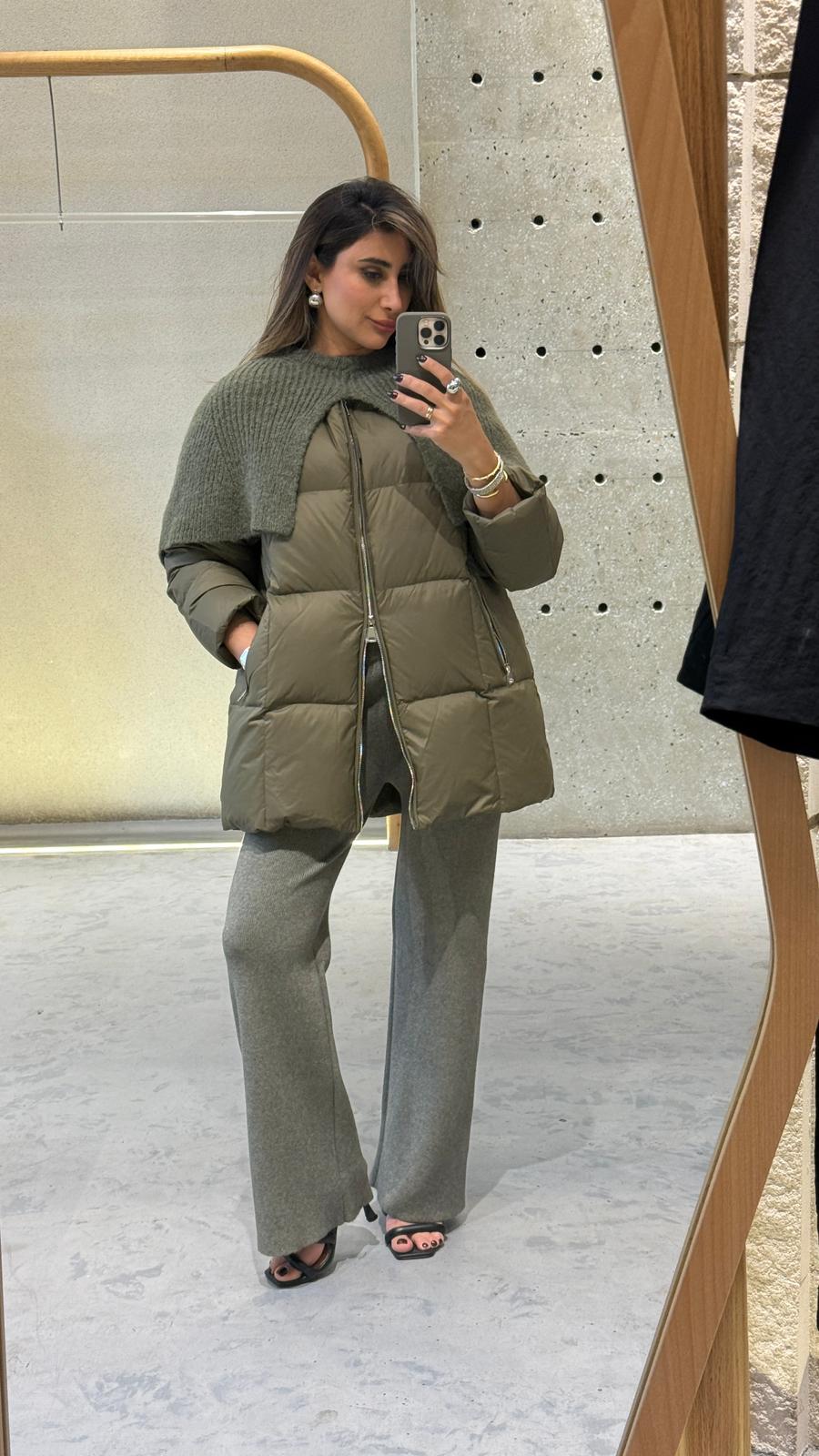 25AW-6107 Quilted Down Loose Jacket - Brown Loft