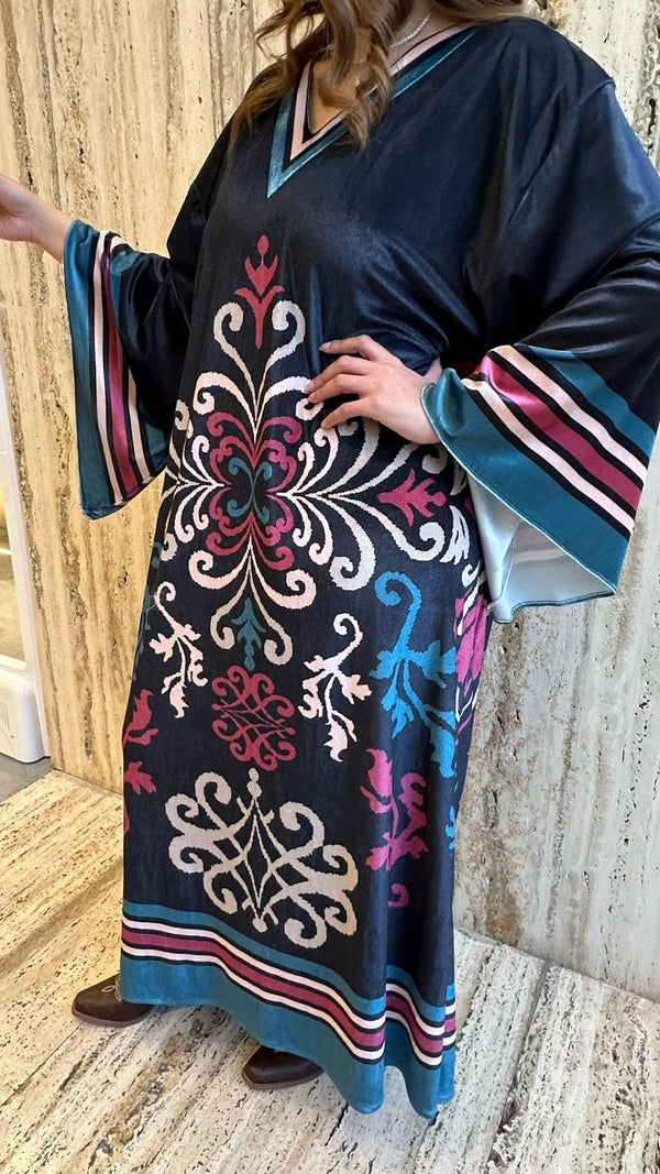 Velvet Printed Kaftan