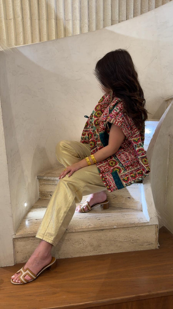 Gold Effect Pants - M100P03NUT