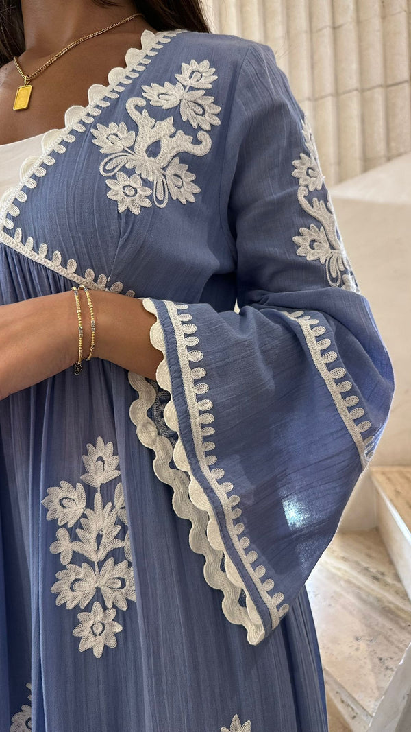 Long Embroidered Kaftan Dress - AWS2-854