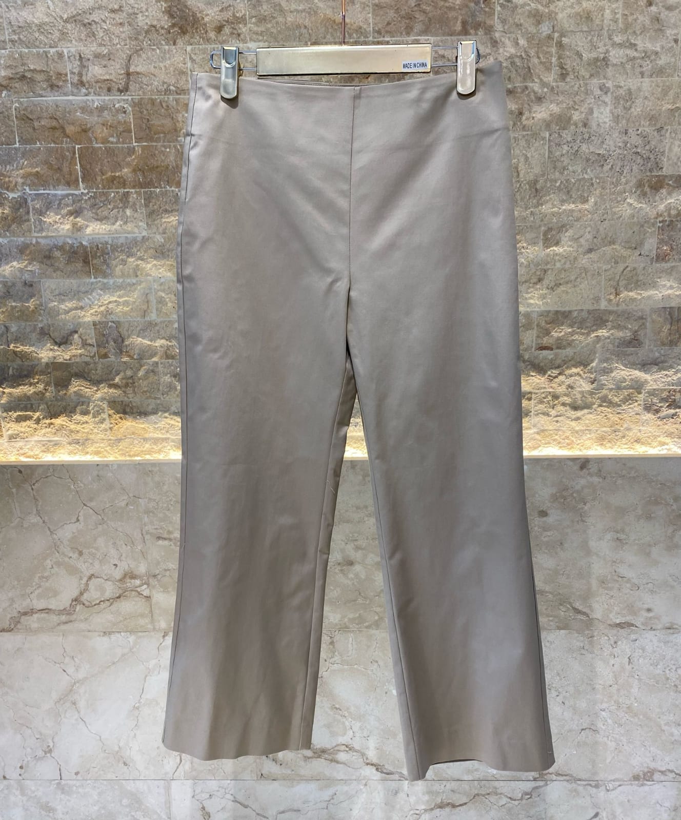 43-5127 Cropped Gabardine Wide Leg Pants - Brown Loft