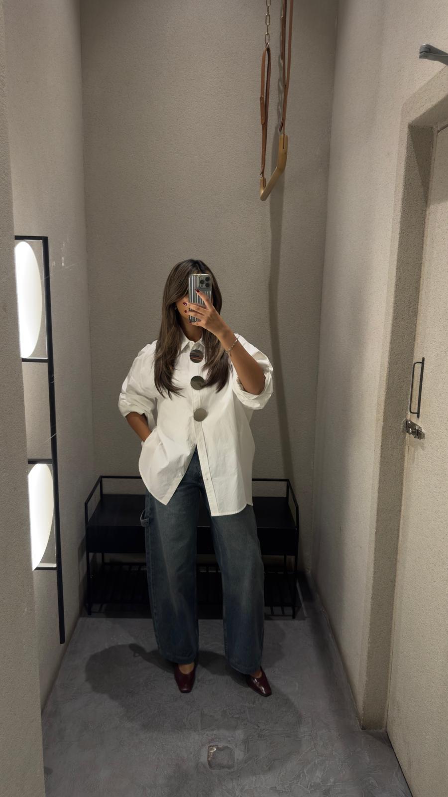 MJ264782 Shirt Collared Oversized Shirt - Brown Loft