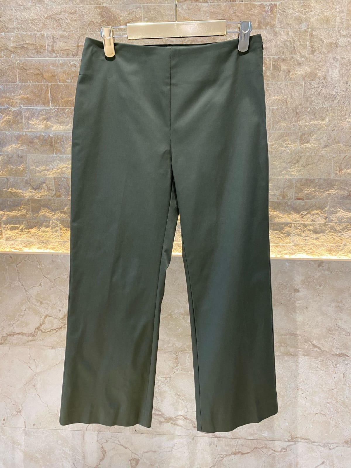 43-5127 Cropped Gabardine Wide Leg Pants - Brown Loft