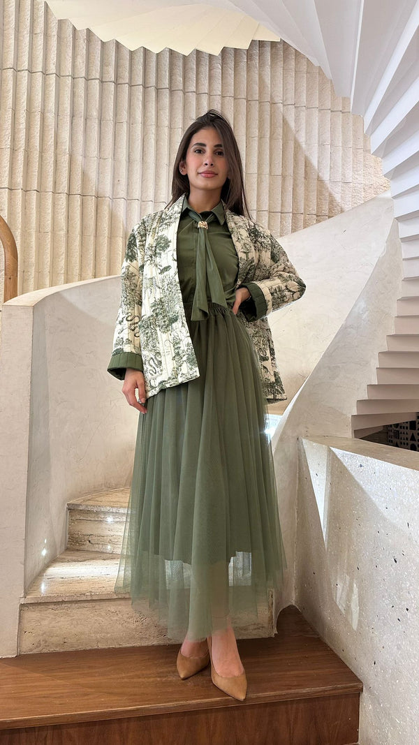 KD7280-8 Quilted Safari Printed Jacket
